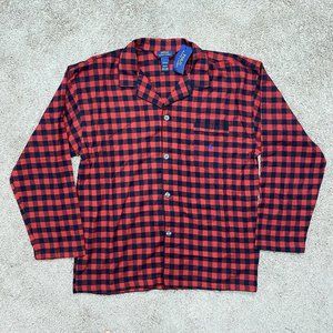 Polo Ralph Lauren Plaid Red Long Sleeve Flannel Button Pajama Top Men’s XL